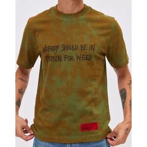 Chnge Urban Outfitters Weed Cannabis Equity Tee - Green Tie Dye - Medium